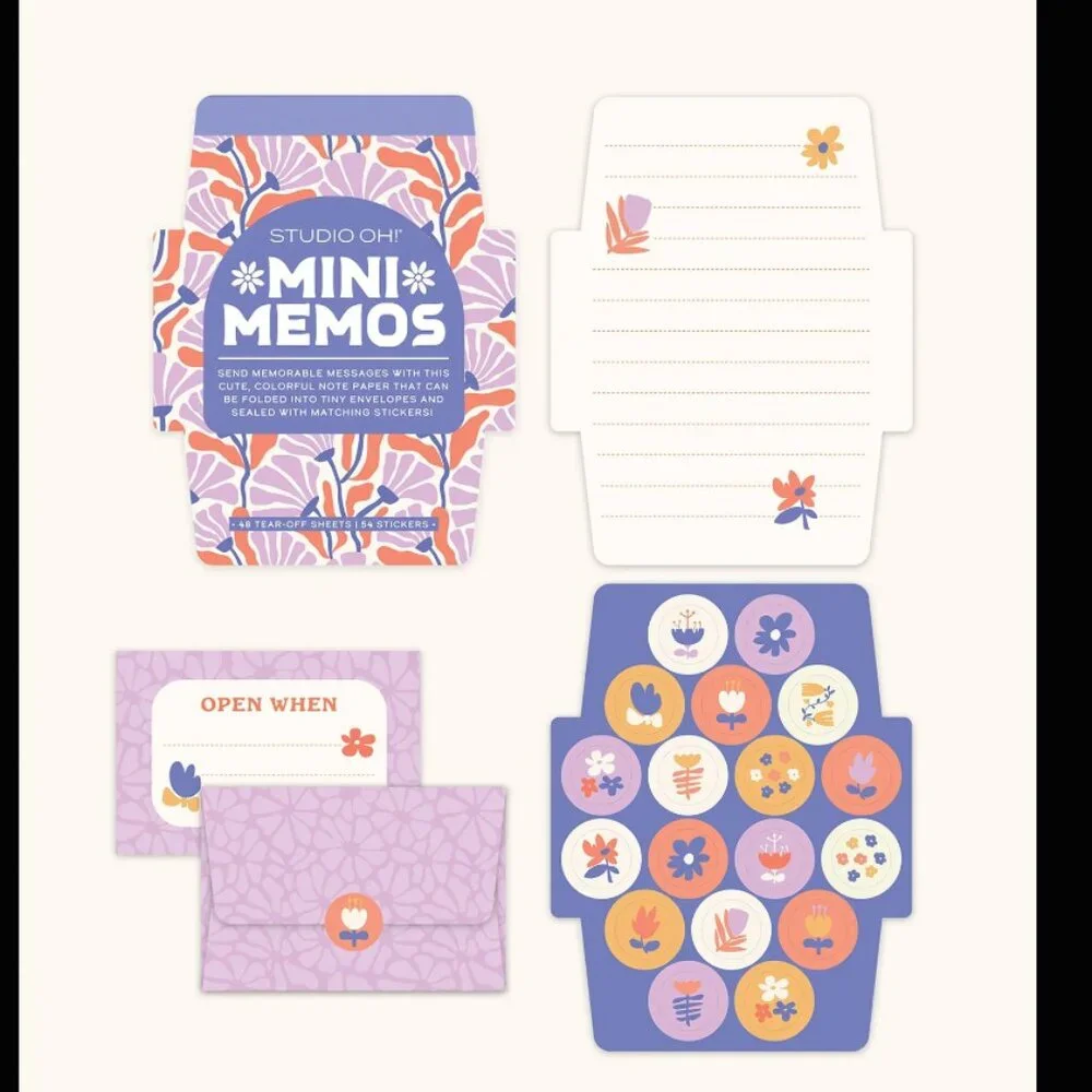 Studio Oh - Swaying Blooms Mini Memo with Stickers